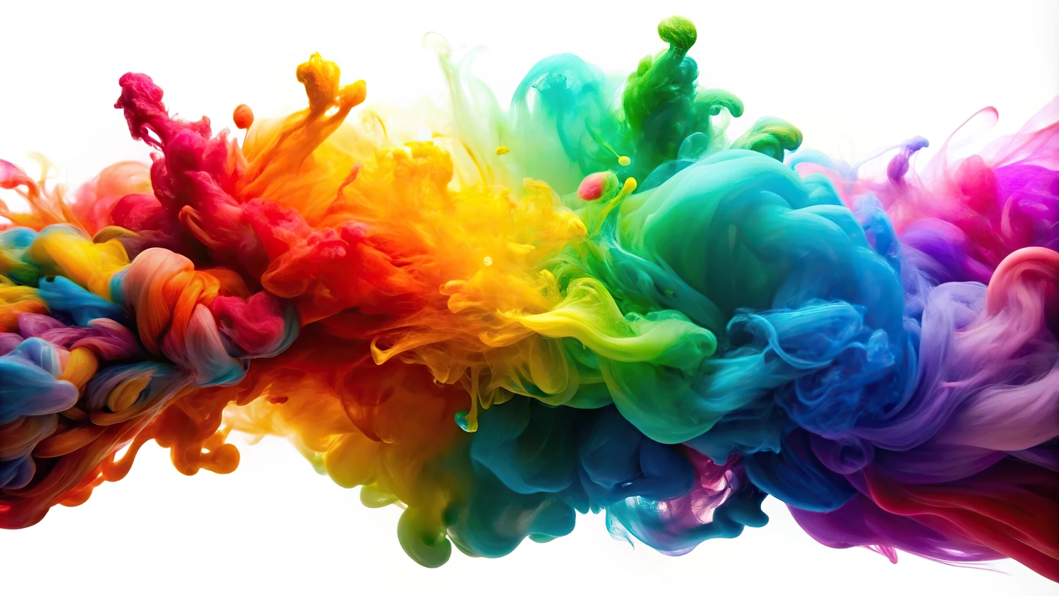 mobile-color GmbH - Mobilfunkladen - Bunte Tintenwirbel auf weißem Hintergrund, Silhouette